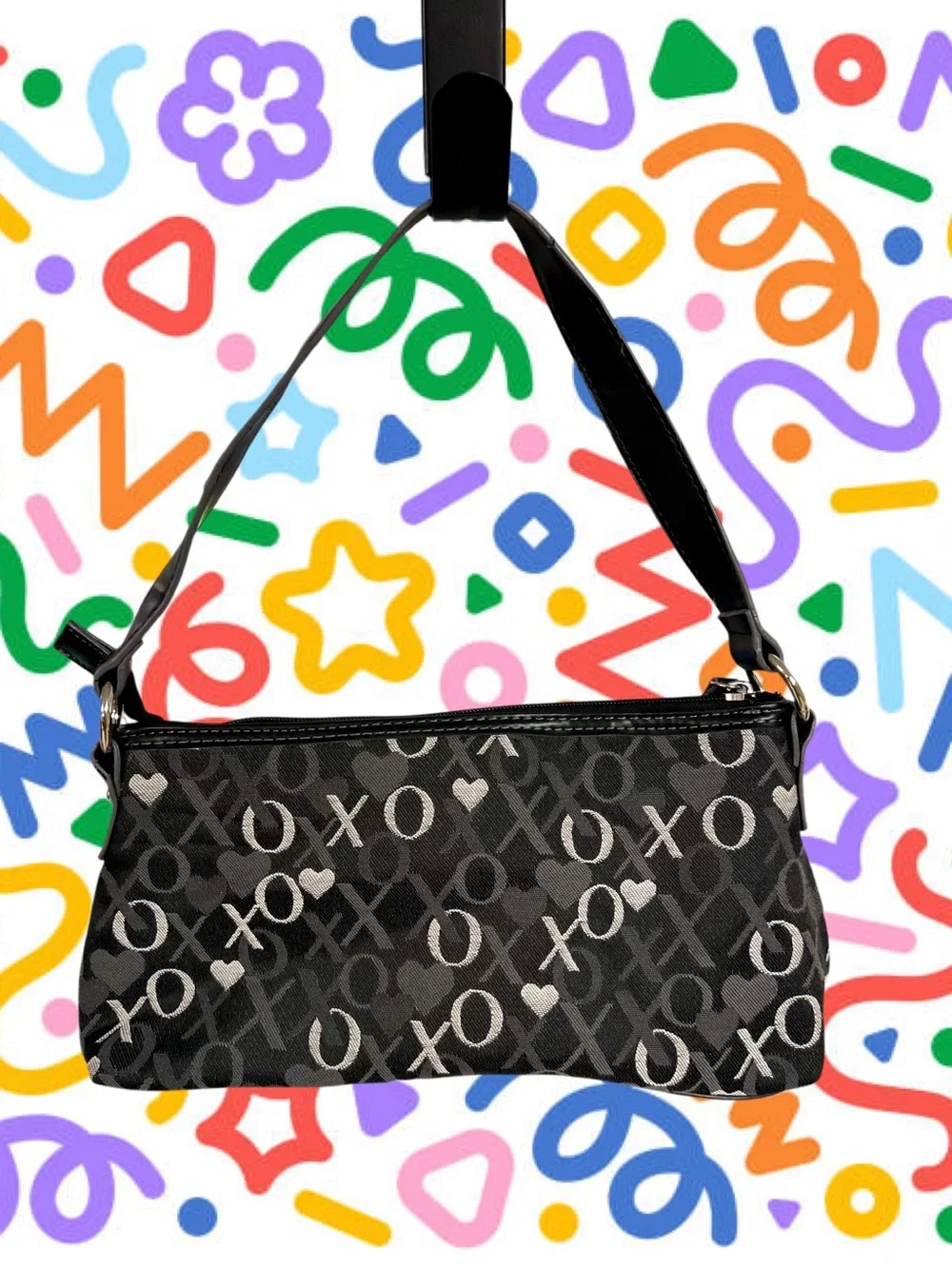 XOXO y2k black and white exes and ohs purse